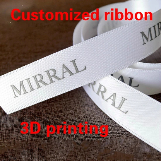 

Width to choose customized Logo DIY Print ribbon Wedding & Personalized 3D font polyester belt gift packing 100yards/Per roll