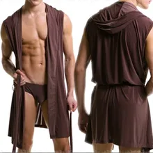 Популярное летнее платье, банные мужские халаты, сексуальные пижамы, одежда для сна, шелковая пижама, hombre, Халат с капюшоном, мужские купальные пижамы, 4 цвета, без шорт