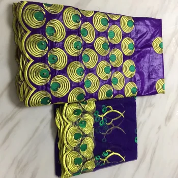 

Purple Best Jacquard 5Yards Fabric African Lace Fabric 2018 High Quality Cotton Fabric Bazin Riche Getzner For Evening Dress
