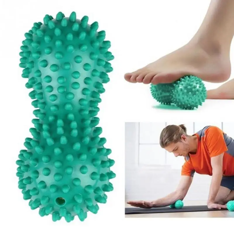 

Durable PVC Peanut Massage Ball Inflatable Yoga Fitness Spiky Ball Yoga Massage Roller Hand Grip Stress Relief Ease Muscle