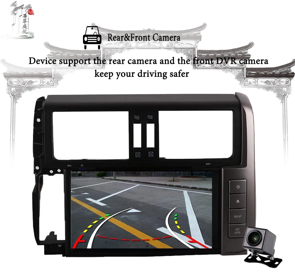 8 "1024*600 8 ядерный Android 9,0 4 + 64G Автомобильный dvd-плеер для Toyota Prado 150 Land Cruiser 2010 2011 2013 радио стерео Bluetooth аудио