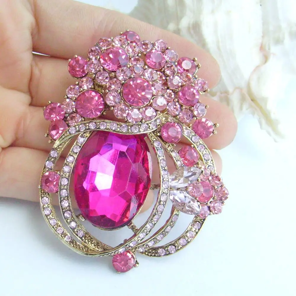 pink rhinestone brooch