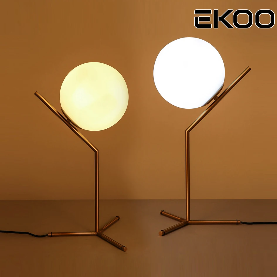 EKOO Gold Designs Modern LED Table Lamp Desk Lamp Light Shade Glass Ball Table Lamp Desk Light for Bedroom Living Room Floor Bed EKOO Gold Designs Modern LED Table Lamp Desk Lamp Light Shade Glass Ball Table Lamp Desk Light for Bedroom Living Room Floor Bed