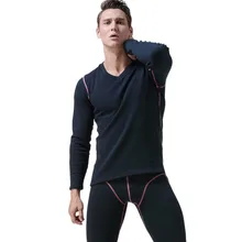 Высокое качество комплект термобелья для мужчин зимний толстый теплый шерстяной кальсоны мужское термобелье Топы+ брюки camiseta termica