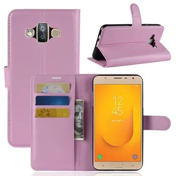 

100pcs/lot free shipping Litchi Grain wallet leather Case for Samsung J2 Pro 2018/A6 2018/A6 PLUS 2018/J7 Duo/J8PLUS