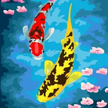 Богатая Рыба DIY цифровая картина маслом по номерам Европа абстрактная хлопковая картина для гостиной Настенная картина без рамки 40x50