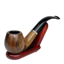 Tuyau en résine Grain de bois classique | Filtre de cheminée Long, tuyau de tabac, cadeaux de cigares, sardile broyeur de cadeau, embout de fumée