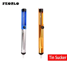 FEORLO 10pcs Metal Solder Sucker Desoldering Pump Removal Vacuum Soldering Iron Desolder Hand Welding Tools black aluminium body desoldering pump solder sucker iron remover tool hand tools solder sucker