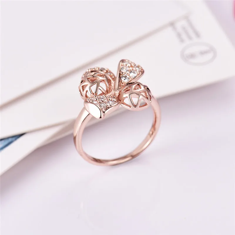 BUDONG, винтажные кольца, розовое золото, свадебные, шоссе, геометрические кольца для женщин, кубический цирконий, ювелирные изделия для помолвки, Bijoux XUA068