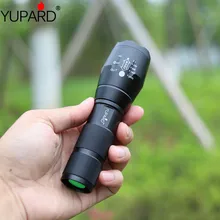 YUPARD XM-L L2 T6 высокомощный фонарик масштабируемый светодиодный фонарик(1x18650 или 3 xAAA)+ 2*18650 2200mAh аккумулятор+ зарядное устройство