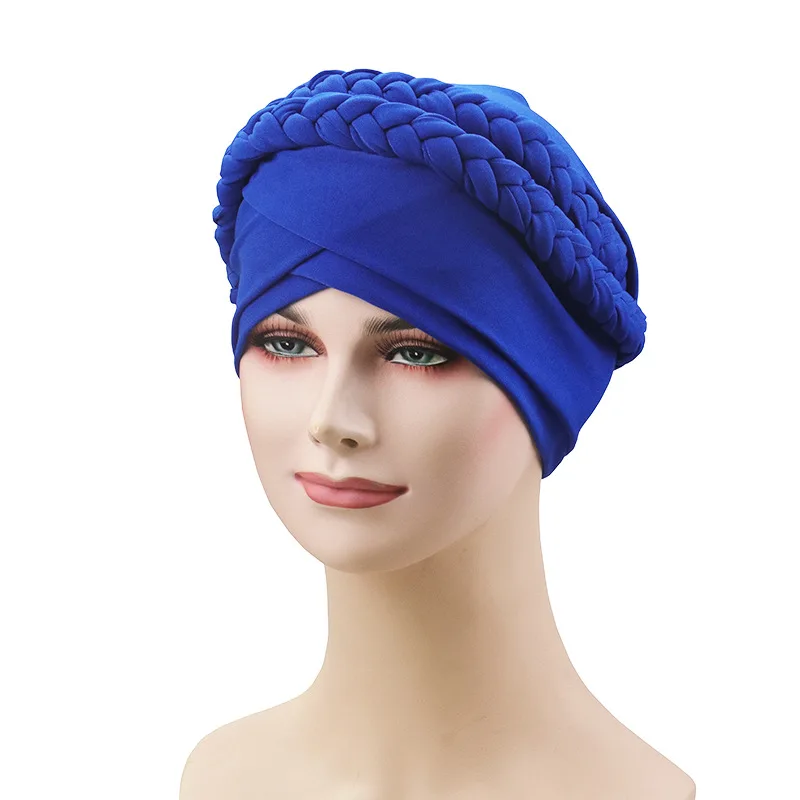 Мусульманские женщины Твист коса Шелковый Тюрбан шляпа шарф Рак шапка Хемо шапочка для химиотерапии хиджаб головные уборы головной убор аксессуары для волос