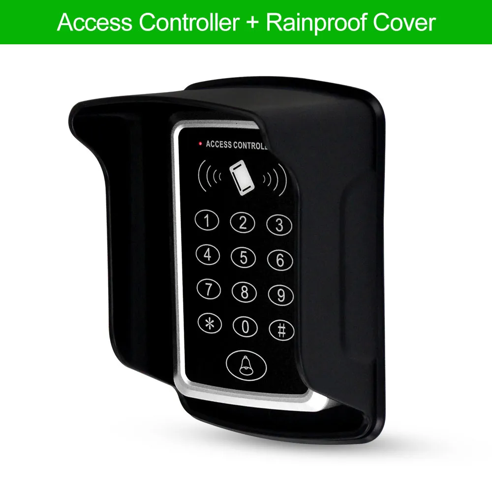 Keypad with Cover Водонепроницаемая RFID Клавиатура контроля доступа на открытом воздухе непромокаемая крышка 125 кГц EM кард-ридер 10 шт. брелоки для система контроля допуска к двери - Цвет: Keypad with Cover