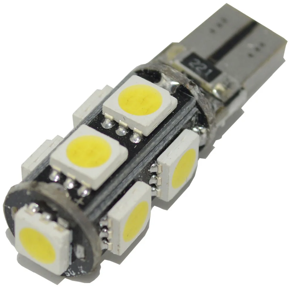 Safego 10 X t10 W5W led canbus 9smd 5050 светодиодный для Приборная панель автомобиля лампа плафон Клин светодиодные лампы t10 свет canbus лампы 12 V