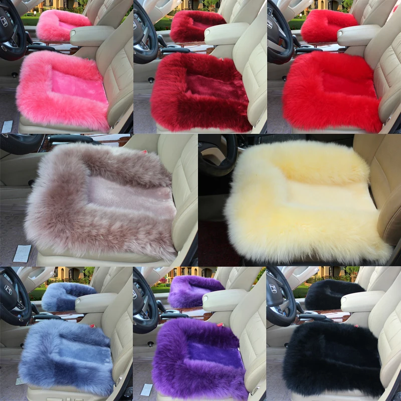 США авто овчина длинная шерсть сиденья чехлы для подушек мягкий теплый стул набор подушек