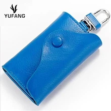 Yufang ключ высокого качества держатель подлинные кожаные бумажники, ключи модные женские туфли ключница держатели большой Ёмкость кошелек для мелочи Для мужчин
