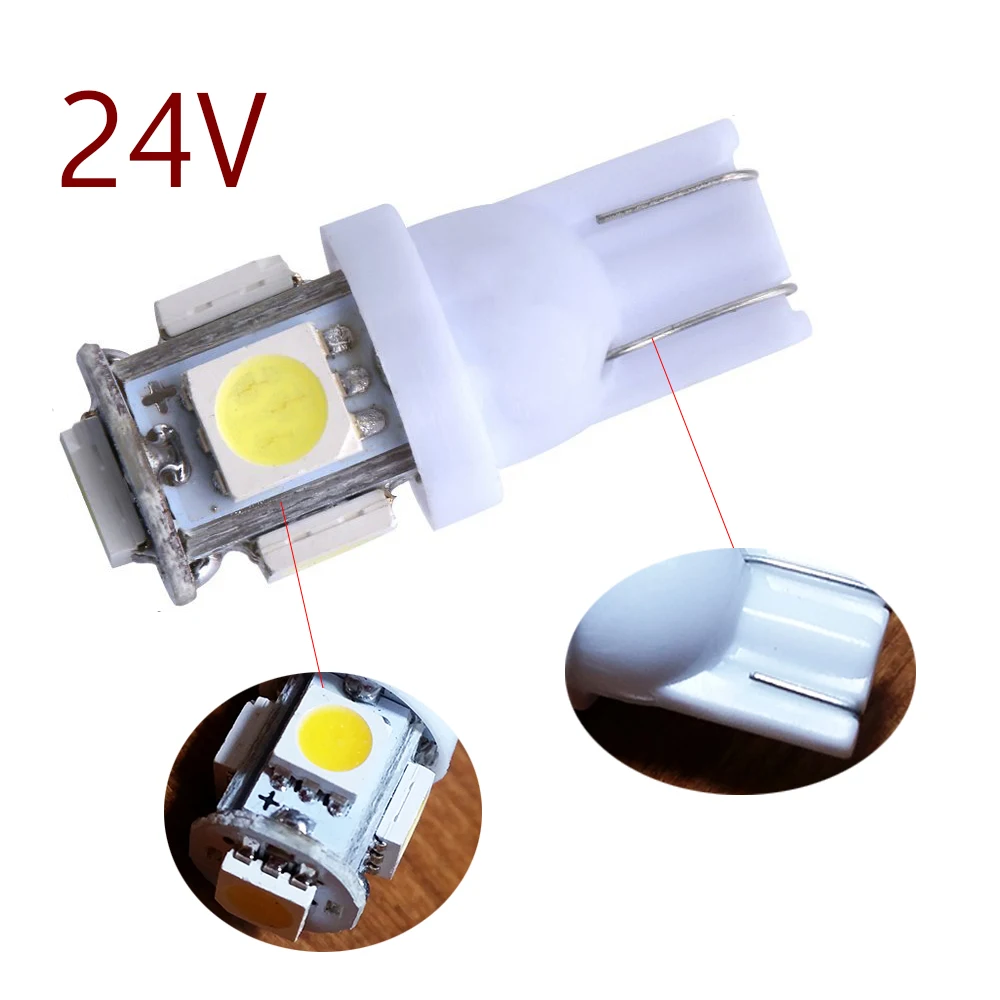 YSY 100 шт T10 светодиодный 5SMD 5050 W5W 194 внутренняя Лицензия Пластина светлый купол