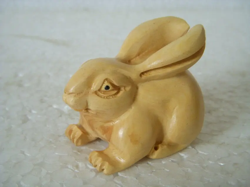 Китайский ручной резной Самшит netsuke rabbit | Дом и сад