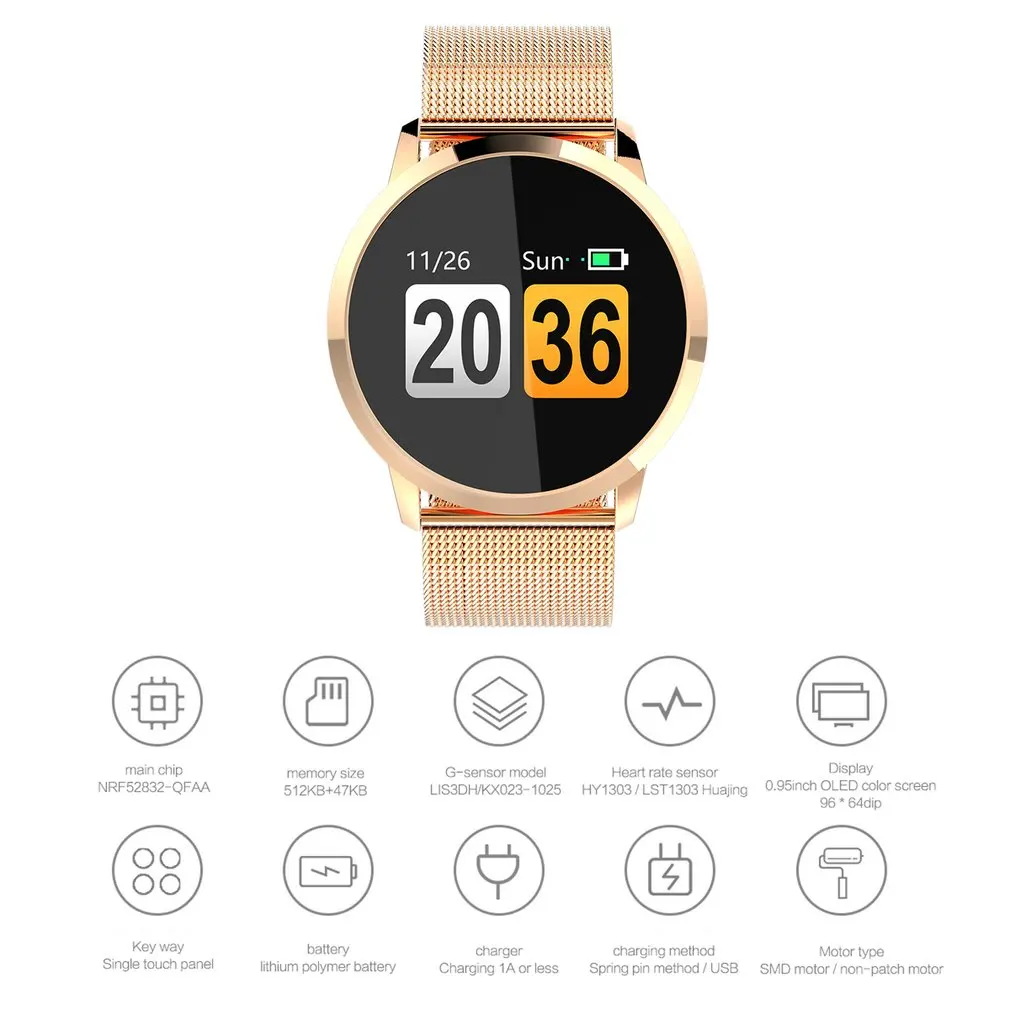 Color Touch Screen Q8 Smart watch 1080P Watch Men Women IP67 Waterproof Sport Fitness Camera Wearable Smart Devices Electronics