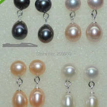 Hj 00248 лот 10 пар 7- 8 мм жемчуг культивированный жемчуг мотаться серьги