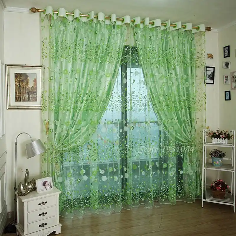 Pastoral Green Sheer Curtains For Living Room Windows Tulle Curtain For Bedroom Home Decor Drapes Green Lace Voile Cortinas 1pcs Curtains For Double Windows Curtain Ballcurtains For Living Room Aliexpress,Cheap King Size Bedroom Sets Near Me
