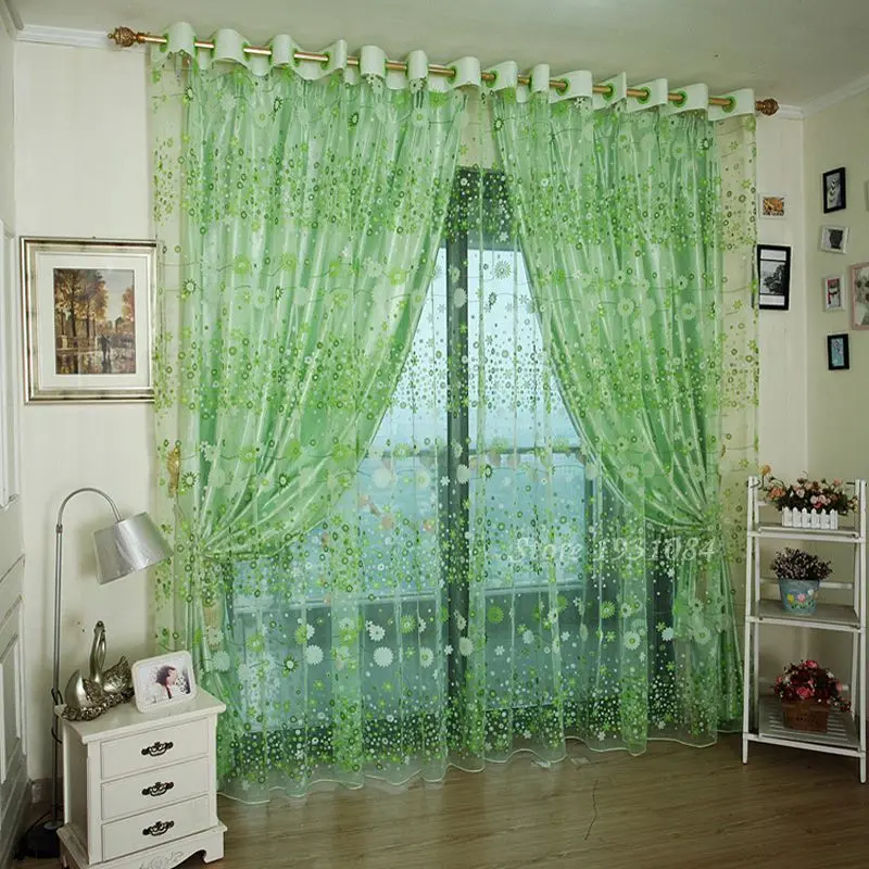 rideau salon vert