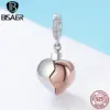 BISAER – pendentif romantique en argent Sterling 925, clé d'amour en forme de cœur, breloques adaptées à la fabrication de bijoux à faire soi-même, ECC844 ► Photo 1/6