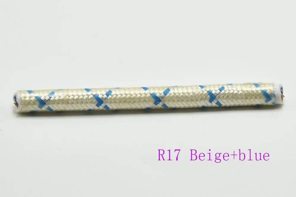 2*0,75 мм Эдисон текстильный кабель, тканевый провод для люстры кулон провода ламп Плетеный тканевый Электрический кабель винтажный шнур лампы 5 метров - Цвет: R17