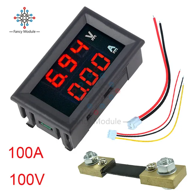 Mini Digital Voltmeter Ammeter 0.56" R/R R/B LED Display DC 100V 10A