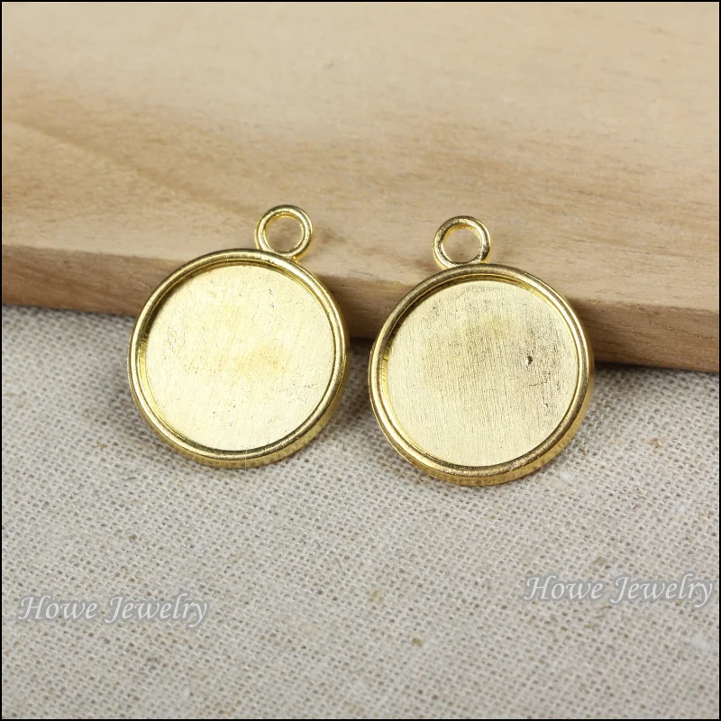 8pcs pendant Round gold color alloy Pendant european Style jewelry