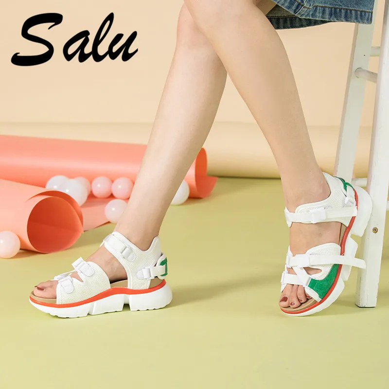 

Salu 2019 Platform Sandals Women Shoes Summer High Heels Ladies Casual Shoes Wedge Platform Sandals Gladiator Fashion High Top