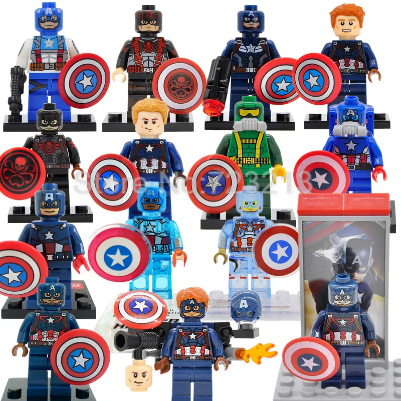 

Single Sale Captain America Figure Marvel Super Hero Hydra Agent Avengers Building Blocks Sets Model Bricks Toys