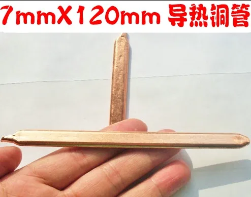 

Fast Free Ship 1pcs 7X120mm DIY laptop PC Heat sink Radiator Cooling Cooler Copper Tube,Notebook brass Flat copper pipe fittings