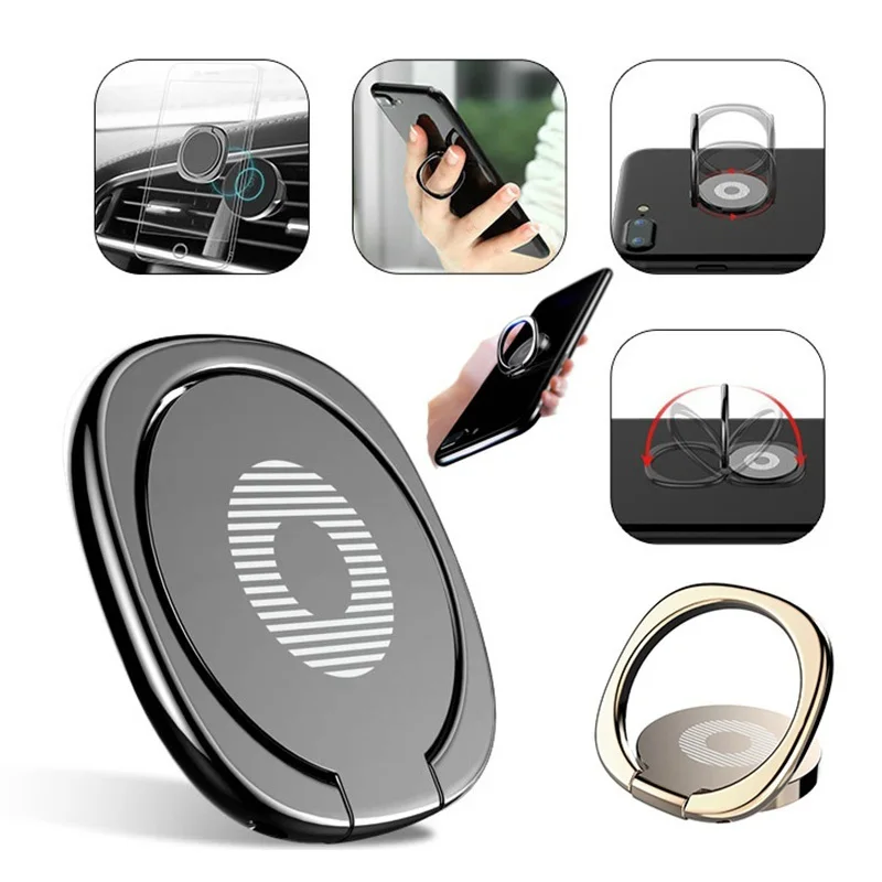 

Hot Sell Finger Ring Phone Holders for iPhone 7 8 6 Samsung Xiaomi Magic 360 Degree Rotating Bracket Zinc Alloy Cell Phone Stand