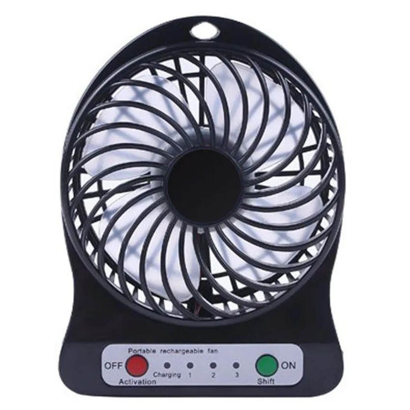 2017 Portable Rechargeable LED Fan air Cooler Mini Operated Desk USB 18650 font b Battery b