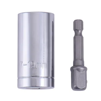 

7-19mm Universal Socket 2 Piece/Set Adjustable Torque Ratchet Socket Wrench Set Spanner Multi-Function Hand Tool Set