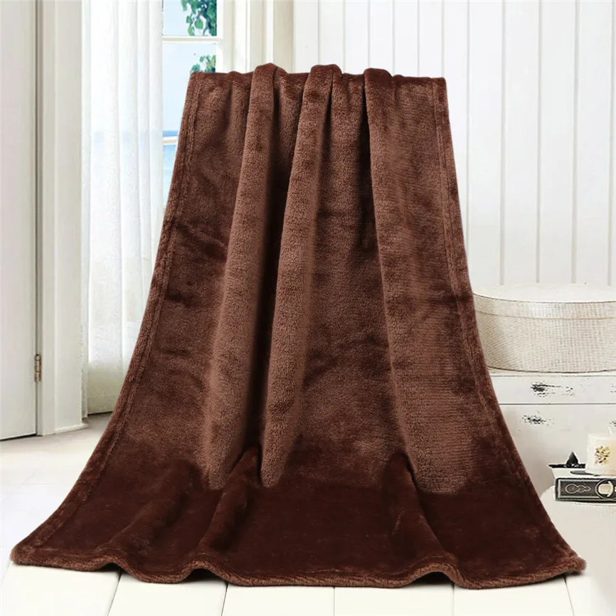 

Super Soft Fleece Warm Throw Solid Kids Blanket Warm Coral Blankets Flannel On The Bed 45*65cm Oct#1