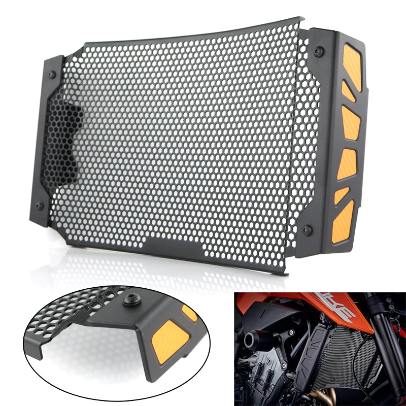 QIDIAN Moto Aluminium radiateur Garde Gril Couverture réservoir d/'eau Refroidisseur Lunette Protecteur pour Duke 125 250 390 2017-2020
