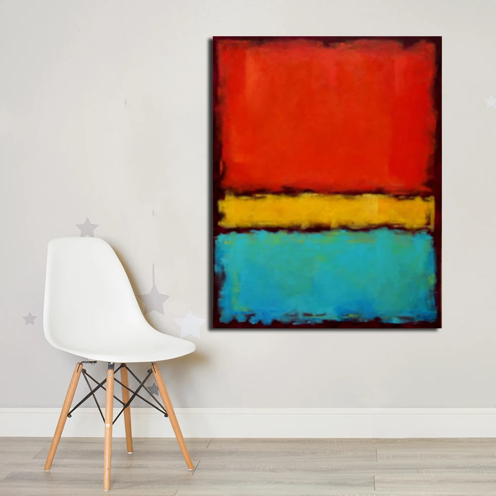 

JQHYART Mark Rothko Still Life Classical Oil Painting Drawing Art Spray Unframed Canvas Wall Pictures For Living Room