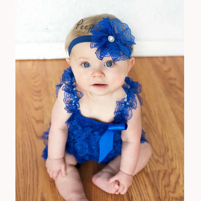 طفل الفتيات الدانتيل تكدرت رومبير طفل الرضع بذلة كعكة سحق الزي الطفل 1st عيد ميلاد الزي صور الدعائم