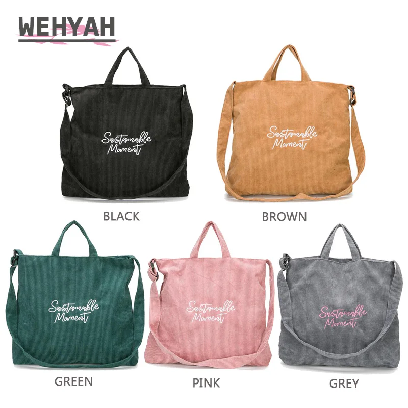 Wahyah Hand Bags for Women Corduroy Bag Embroidery Famous Brands Shopper Designer Women Handbags Shoulder & Crossbody Bags ZY027