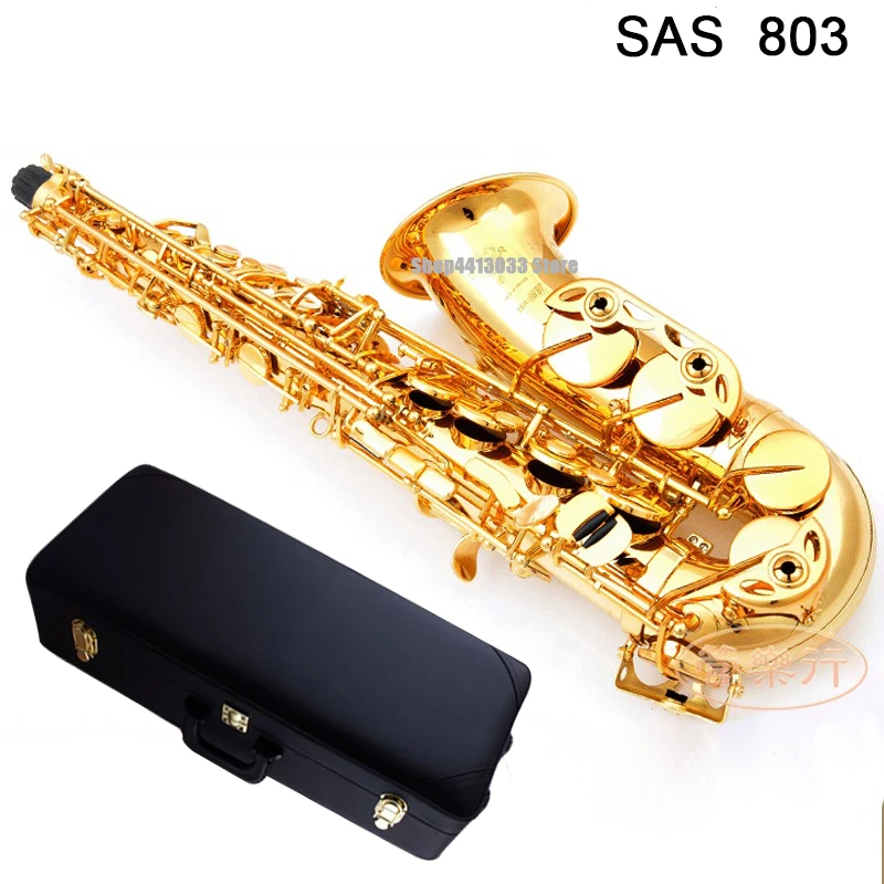 

Selm SAS 803 alto saxophone Eb electrophoresis gold 80III Sax Saxofone professional musical instruments with case mouthpiece&box