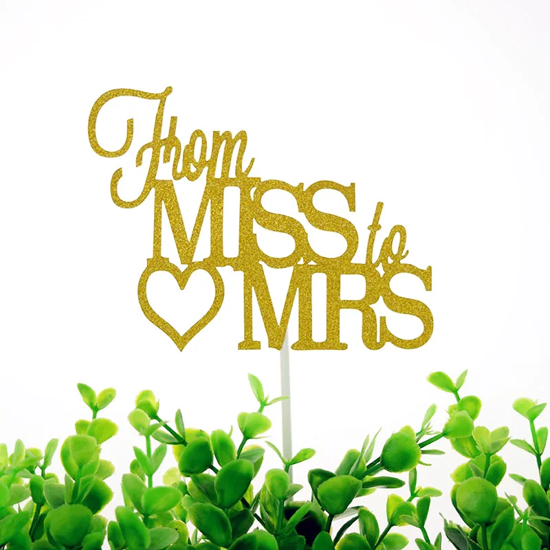 Торт Топпер от Miss до Mrs невесты свадебные кексы флаги для декора Mariage Mr Mrs семья торт топперы прием гостей в доме невесты