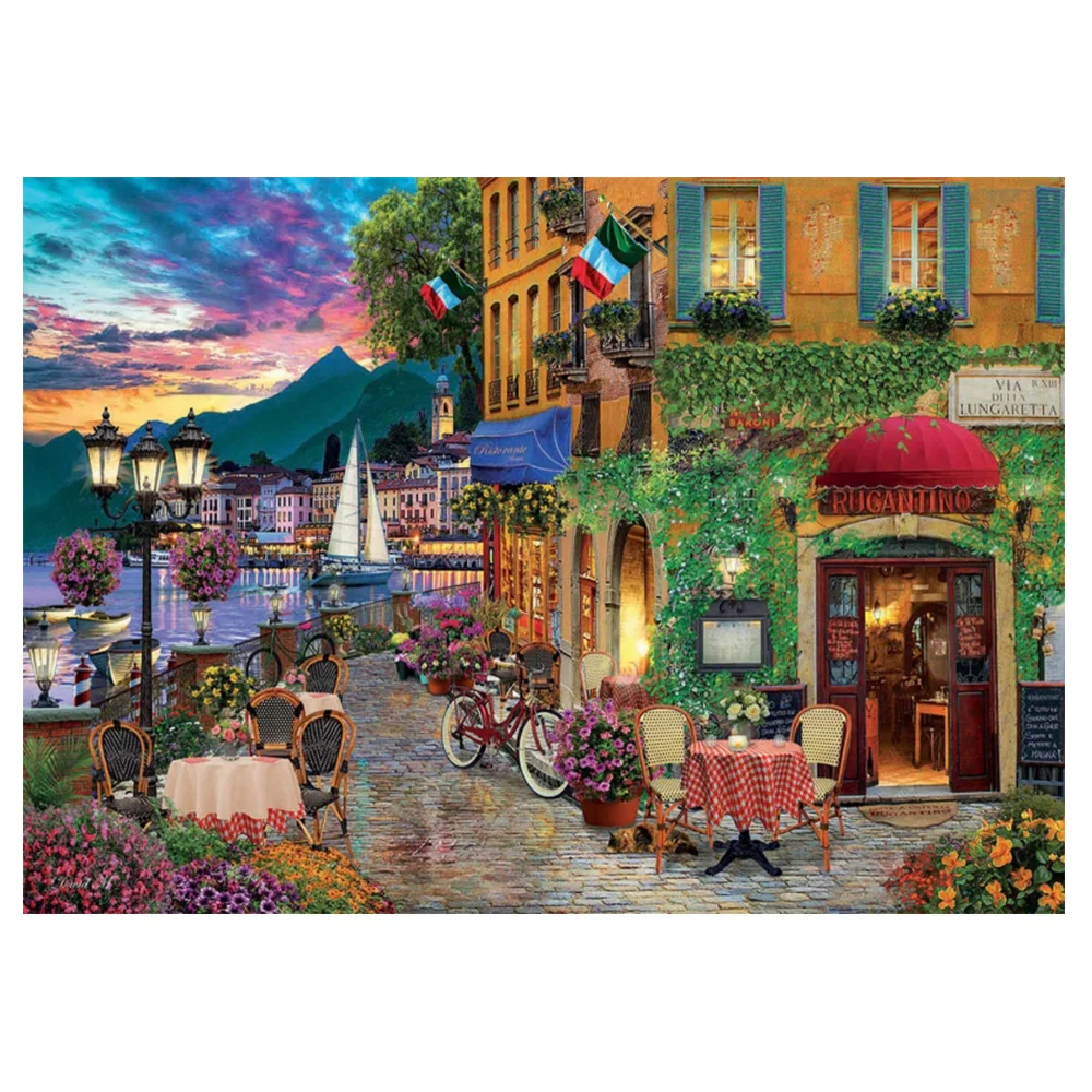 

DIY Diamond Painting beach leisure town scenery Diamond embroidery small town scenery Diamond Mosaic Cross Stitch town landscape