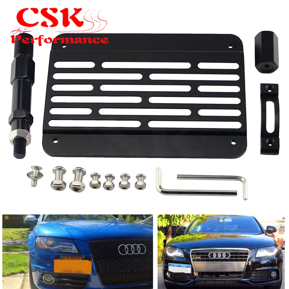 

Bumper Tow Hook License Plate Relocator Bracket Fits For Audi A4 S4 B8 09-16 Black