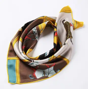 

Women's korean fashion double face print silk scarf lady's Polyester satin scarf 50*50cm R527