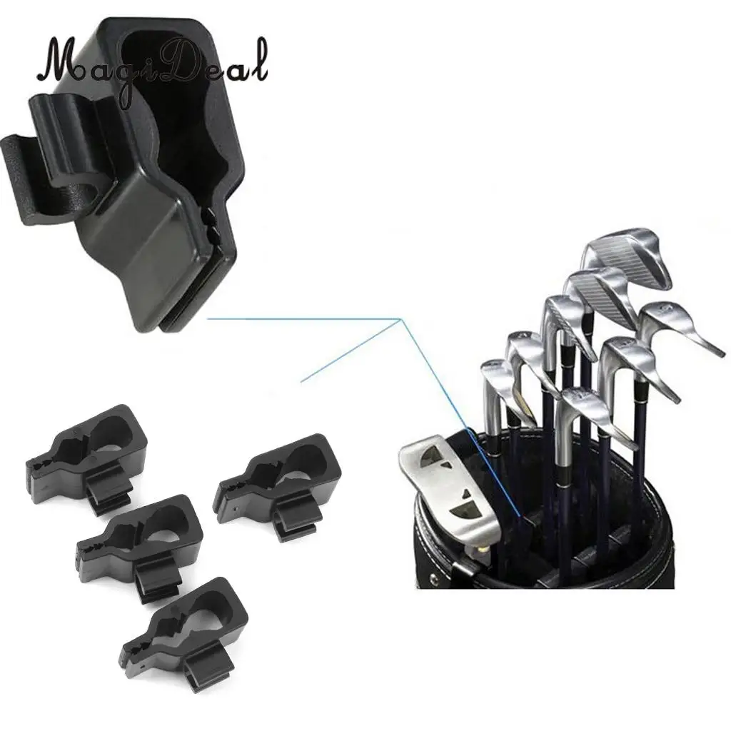 

MagiDeal 14Pcs Durable Golf Club Bag Clip On Putter Clamp Holder Putting Organizer Black Golf Training Equipment Accessories