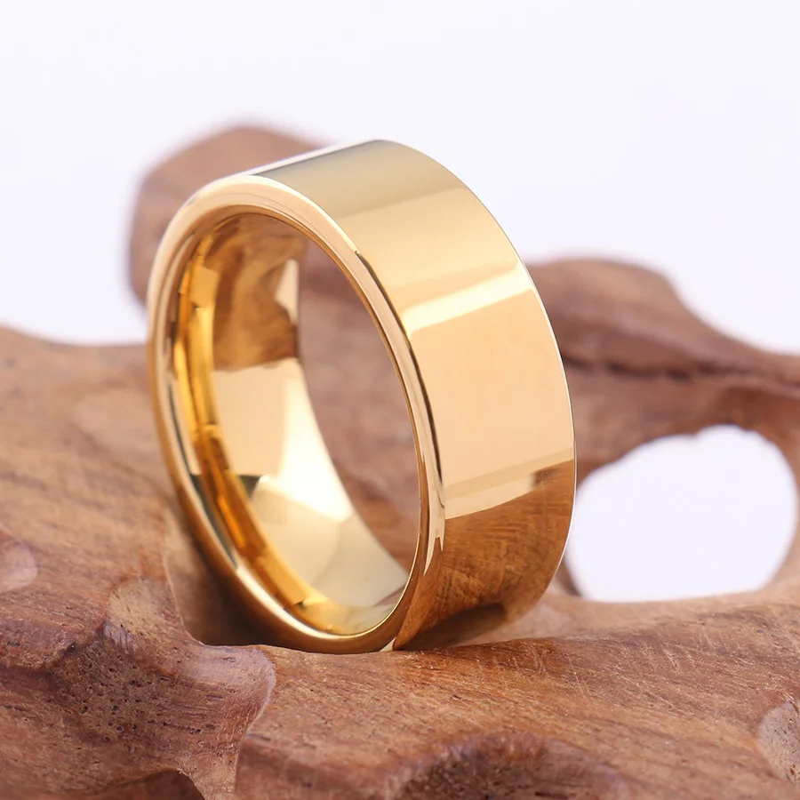tungsten steel rings Modyle New Fashion Gold Rings Tungsten Steel Men Women Jewelry Big Wedding Rings