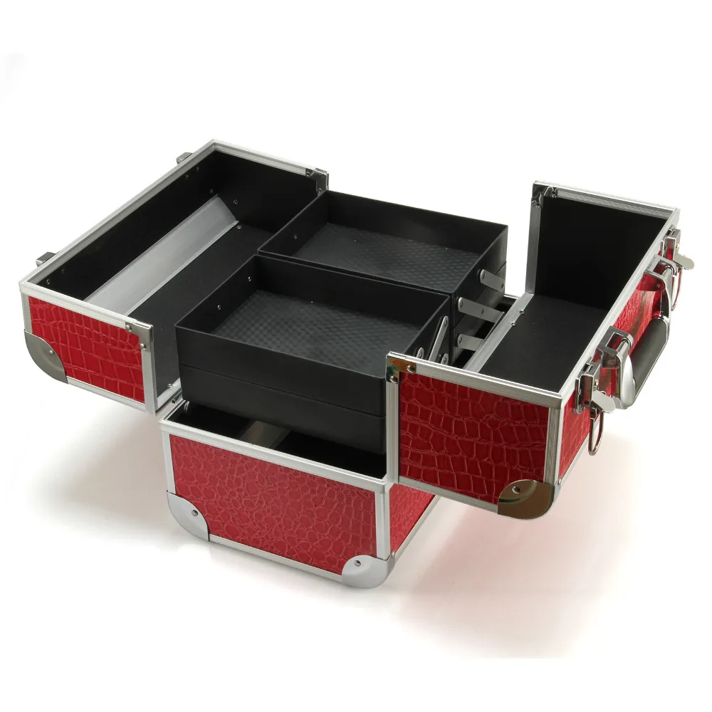 Пять цветов Алюминиевый Макияж Поезд коробка для хранения ювелирных изделий косметический запираемый Чехол Органайзер на выбор