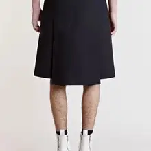 Новая Мода года, Мужская юбка, брюки, сексуальные поддельные двухсекционные брюки, стилист волос, юбка, брюки