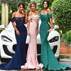 Save 19.5 on 2017 New Sparkly Sequins Mermaid Bridesmaid Dresses Off Shoulder Satin Long Wedding Party Gowns Floor Length Plus Size